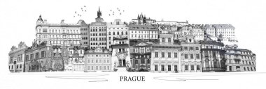 Eski kasaba Prag, Çek Cumhuriyeti ile ilgili kolaj. Sanat tasarımı. Seyahat kavramı