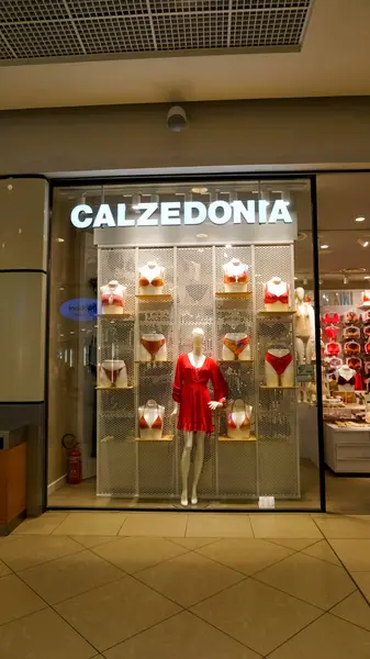 stock image Rimini, Italy - June 25, 2024: Calzedonia store. Founded in 1986 in Verona, Italy, the company is specialized in in bras, briefs, lingerie, vests and pyjamas for women and men