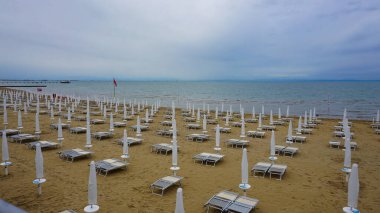 Kıyılı Adriyatik Denizi. Lignano Sabbiadoro İtalya 'da.