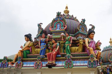 Singapur 'daki Sri Mariamman tapınağının ayrıntıları.