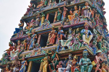Singapur 'daki Sri Mariamman tapınağının ayrıntıları.