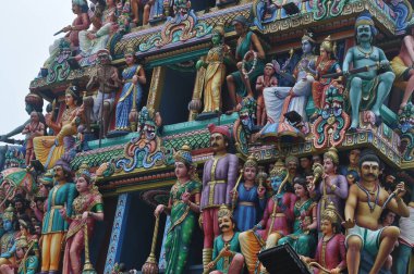Singapur 'daki Sri Mariamman tapınağının ayrıntıları.