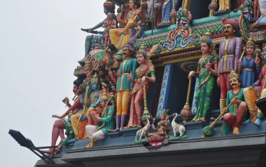 Singapur 'daki Sri Mariamman tapınağının ayrıntıları.