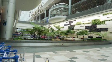 Singapur - 20 Ocak 2025: Singapur Changi Havaalanı. Changi Havalimanı Singapur 'un birincil sivil havaalanıdır ve Güneydoğu Asya' nın en büyük ulaşım merkezlerinden biridir..