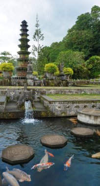 Bali, Endonezya - 14 Temmuz 2024: Endonezya 'daki Su Sarayı Tirta Ganga