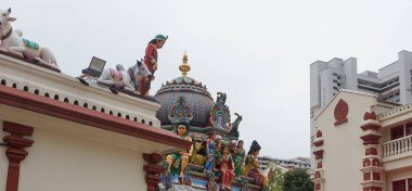 Singapur 'daki Sri Mariamman tapınağının ayrıntıları.