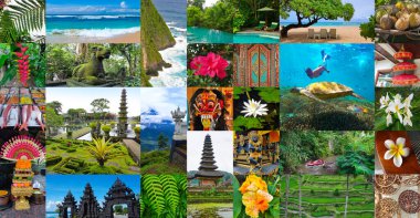 Endonezya 'daki Bali Adası manzaralı görüntüler.