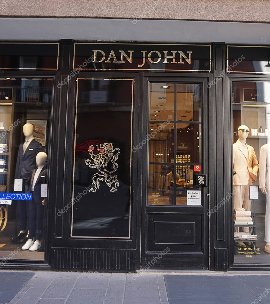 Bari, Italy - May 10, 2025: Sign of Dan John shop, Italian men's clothing company at Bari, Italy on May 10, 2025