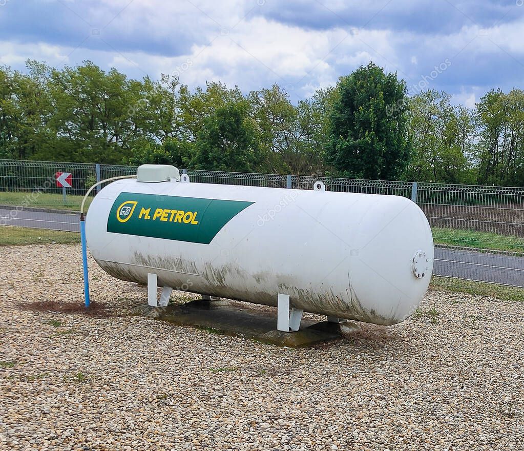 Wroclaw, Poland - April 17, 2025: A BP petrol station with an integral M at Wroclaw, Poland on April 17, 2025