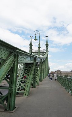 Budapeşte 'deki ya da Szabadsag' daki Özgürlük Köprüsü gündüz gizlenmişti.