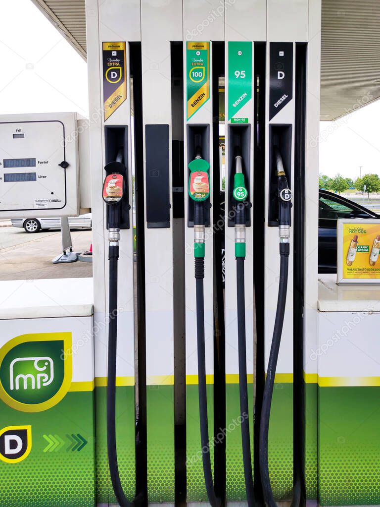Wroclaw, Poland - April 17, 2025: A BP petrol station with an integral M at Wroclaw, Poland on April 17, 2025