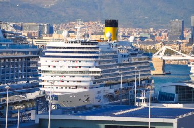 Barcelona, Spain - September 26, 2025: Barcelona cruise port, Cruise ship Costa Diadema in Barcelona, Spain on September 26, 2025