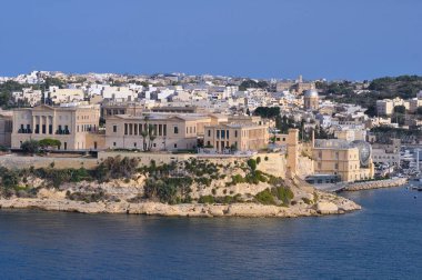 Valletta, Malta - September 24, 2025: Esplora Kalkara Planetarium building seen from the sea at Valletta, Malta on September 24, 2025