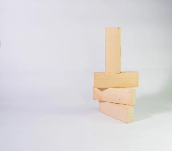 The education toy blocks stand in balance