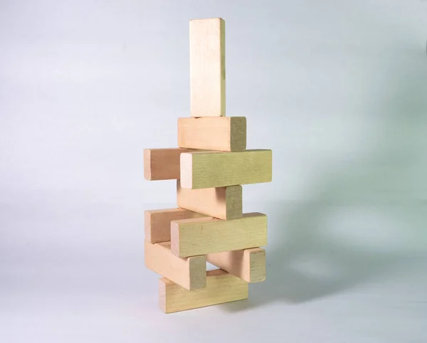 The education toy blocks stand in balance