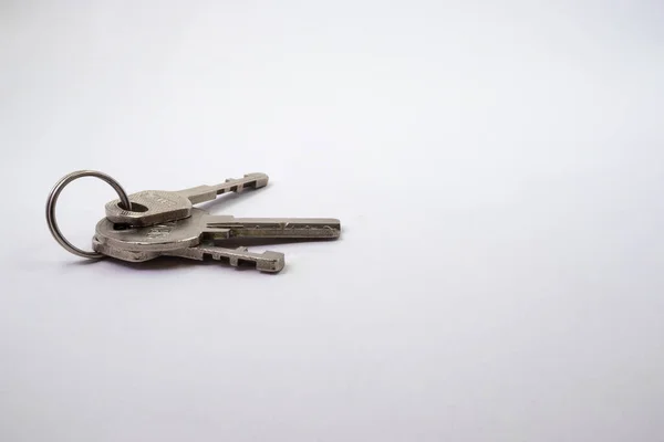Три Ключа Изолированы Белом Фоне — стоковое фото