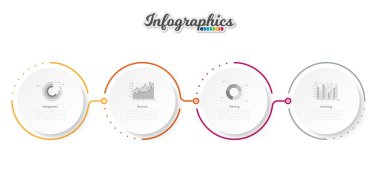 Infographic zaman çizelgesi şablonu grafik, diyagram, web tasarımı, sunum, reklamcılık ve tarih için kullanılabilir. Vektör bilgi gösterimi