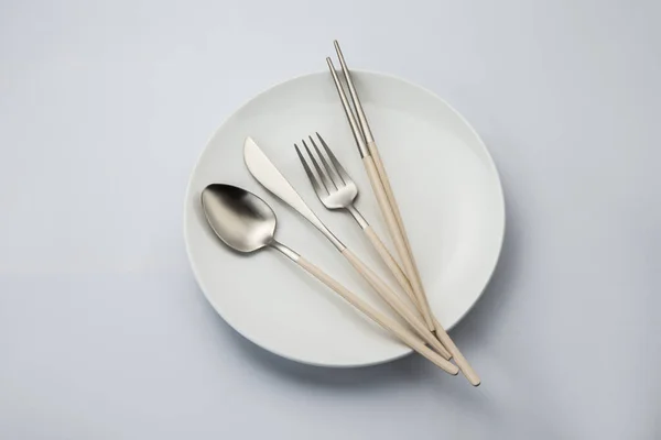 高档不锈钢餐具 — 图库照片