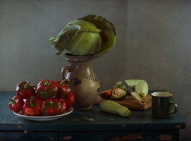 meyve ve sebzelerle dolu bir hayat