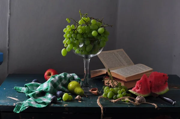 Vida Tranquila Com Frutas Legumes — Fotografia de Stock