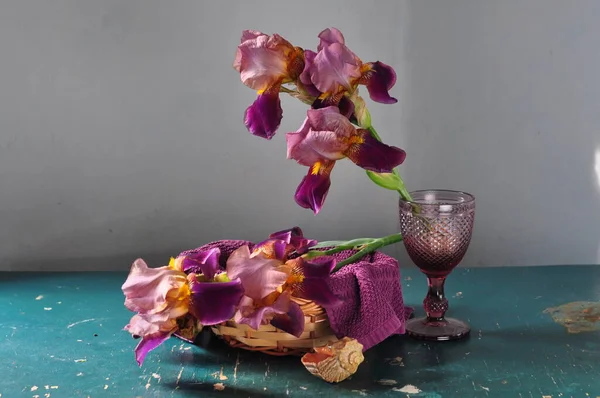 Rosa Orchidee Einer Glasschale Auf Dunklem Hintergrund Romantische Dekoration — Stockfoto