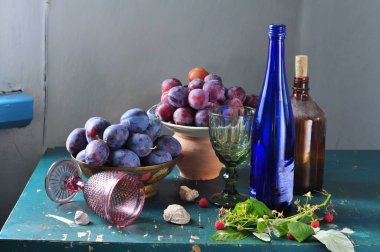 Taze üzüm ve üzümle sakin bir hayat 