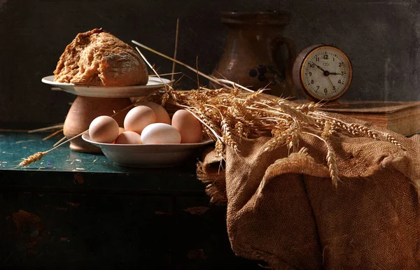 Eggs Egg Wooden Table — Stock Photo, Image
