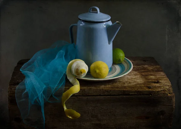 Still Life Cup Tea Teapot — Stock Photo, Image