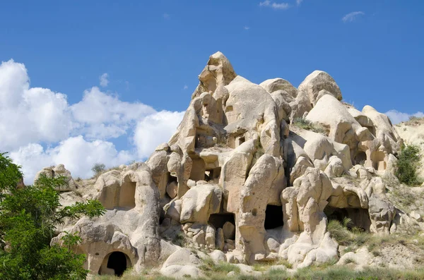 Rotsformaties Van Cappadocië Vallei Van Bergen Van Cappadocië Een Populaire — Stockfoto