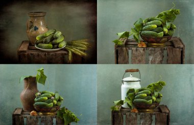 Hayat yeşil ve mavi sebzelerle dolu 