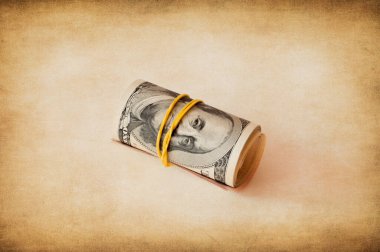 Eski görünümlü bir banknot. 