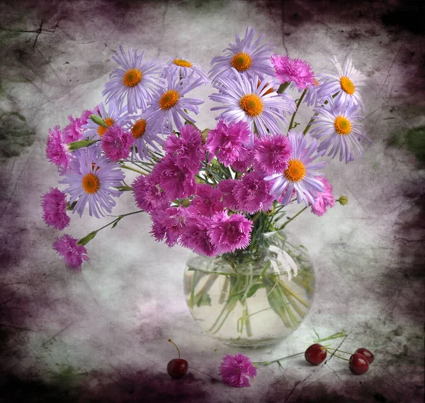 Piękne Kwiaty Tle Vintage Rocznik Zdjęcie — Zdjęcie stockowe