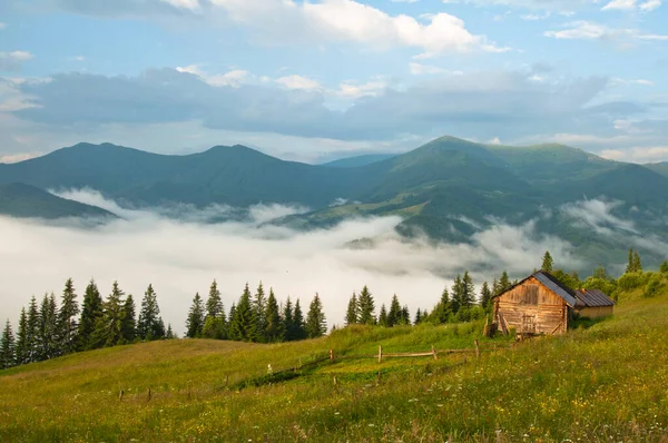 Casă Lemn Munții Carpaților — Fotografie, imagine de stoc