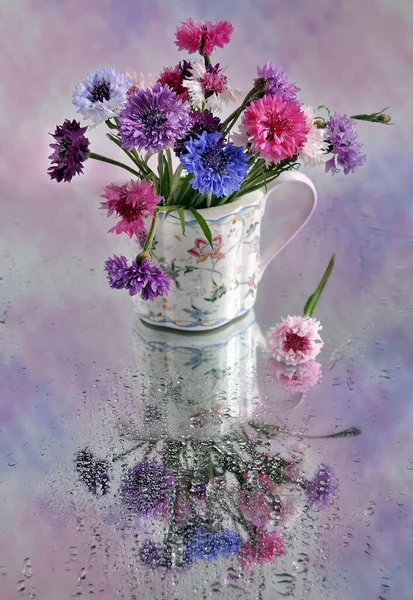 Virágok Vízben Csendélet — Stock Fotó
