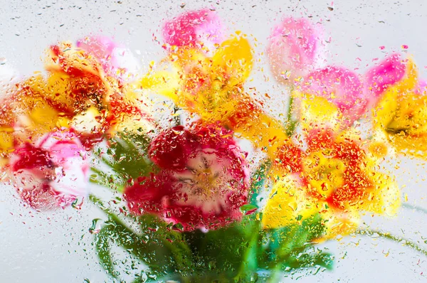 Sarı üzerinde güzel bahar laleleri 