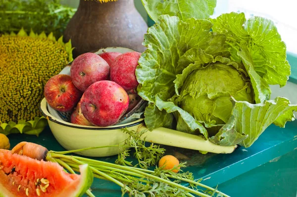 Φρέσκα Λαχανικά Για Υγιεινή Διατροφή Και Αποτοξίνωση — Φωτογραφία Αρχείου