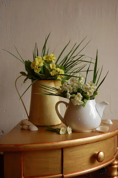 stock image still life with a bouquet of white flowers