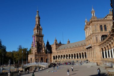 Plaza de espana, Seville İspanya - Eski kasabanın meydanından manzara