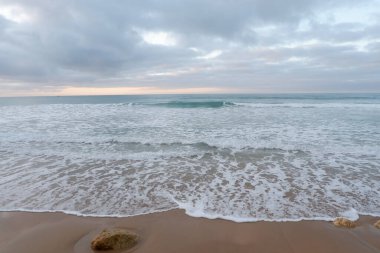 Dalgalar sahile çarpıyor.