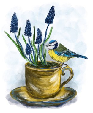 illüstrasyon mavi çiçek