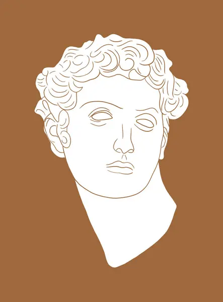 Illustration of ancient roman man. Greek statue. For decor, sticker, print, banner, poster.
