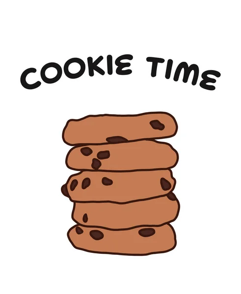 Cartoon doodle cookies on a white background. For decor, print, sticker, poster, banner, greeting card.