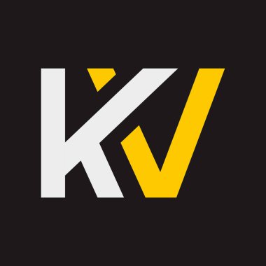 kv monogram minimal ilk logo tasarımı
