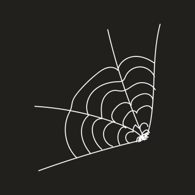 Örümcek web çizgisi simgesi, vektör illüstrasyonu