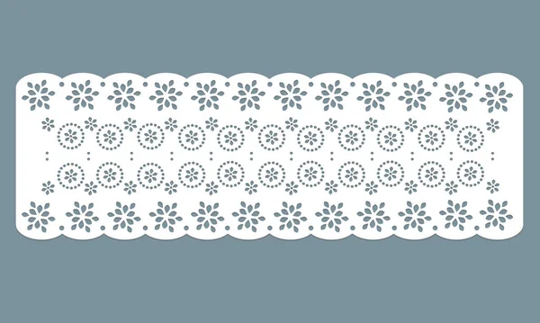 Vintage Lace Cotton Eyelet Trim Design Vector Floral Embroidery Decorative — Stockový vektor