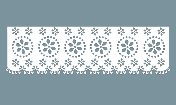 Vintage Lace Cotton Eyelet Trim Design Vector Floral Embroidery Decorative — Wektor stockowy