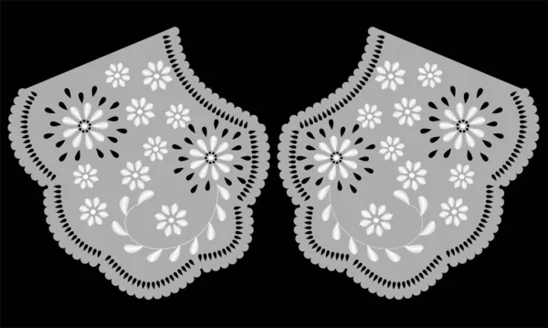 Collier Vecteur Conception Avec Point Satin Fleur Blanche Modèle Croquis — Image vectorielle