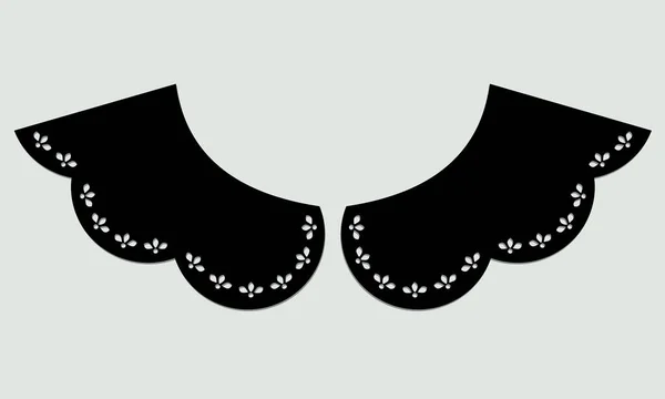 Cotton Collar Lace Design Vector Front View Technical Trim Sketch — Stockový vektor