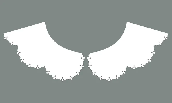 Cotton Collar Lace Design Vector Front View Technical Trim Sketch — Vettoriale Stock
