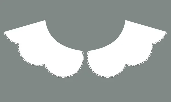 Cotton Collar Lace Design Vector Front View Technical Trim Sketch — Stockvektor